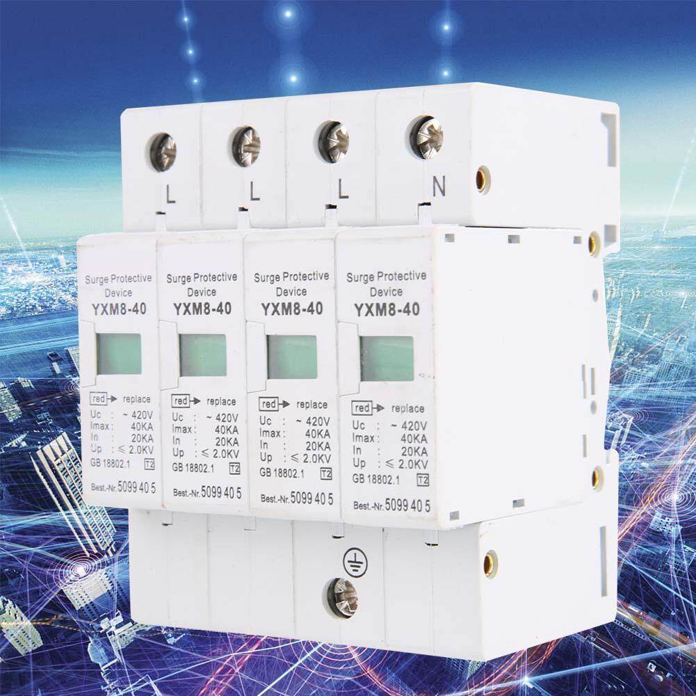 4P 40KA Nhà Tăng DIN Đường Sắt Điện Áp Thấp Tấm Bảo Vệ Arrester Thiết Bị Chống Sét