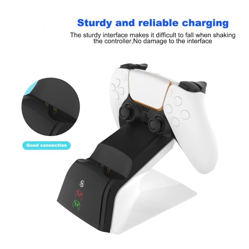 Đế Sạc Nhanh Cho JYS-P5102 Đế Sạc Kép Cho Tay Cầm Chơi Game PS5 Cho Đế Sạc Bộ Điều Khiển PS5 Với Bộ Chuyển Đổi AC