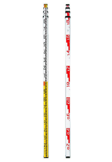 Aluminium Leveling staff /height ruler, telescopic max. 5m length black ...