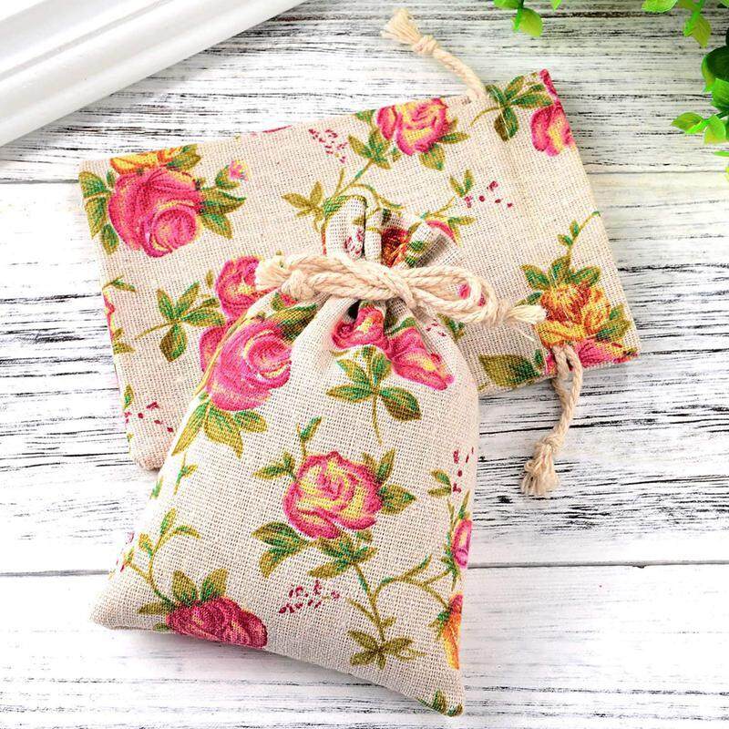 30 Pack Rose Drawstring Bags Burlap Flower Pouch Bags Gift Bags Jewelry