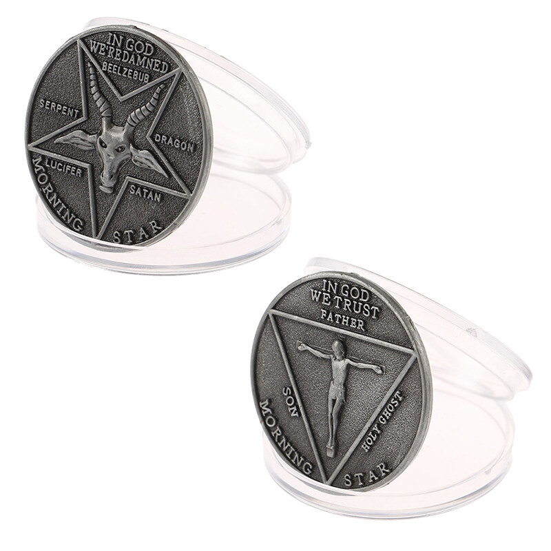 Nihai Lucifer Sáng Satantic Pentecost Cosplay Đồng Xu Lưu Niệm Huy Hiệu Prop Coin