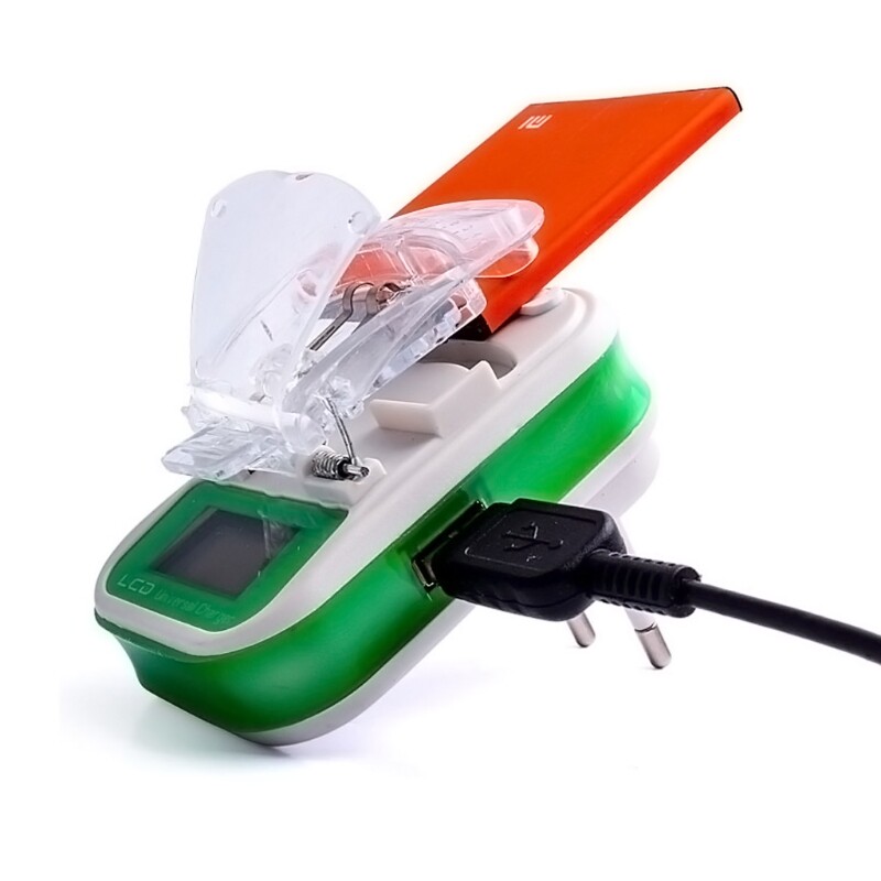USB Universal Battery Charger LCD Indicator Screen EU/US Plug For Cell Phones