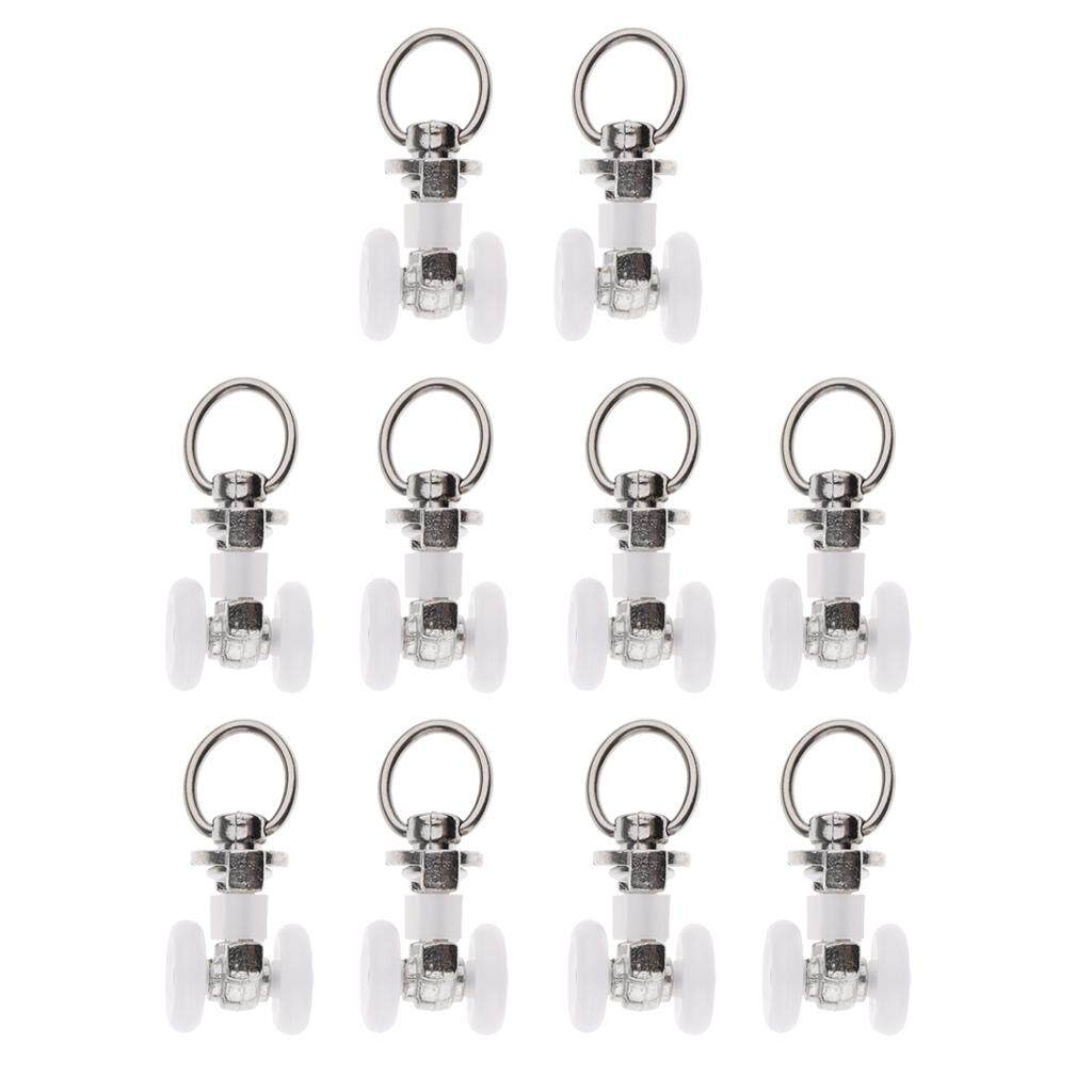 Blesiya 10 Piece Alloy Curtain Track Glider Rail Slide Wheels