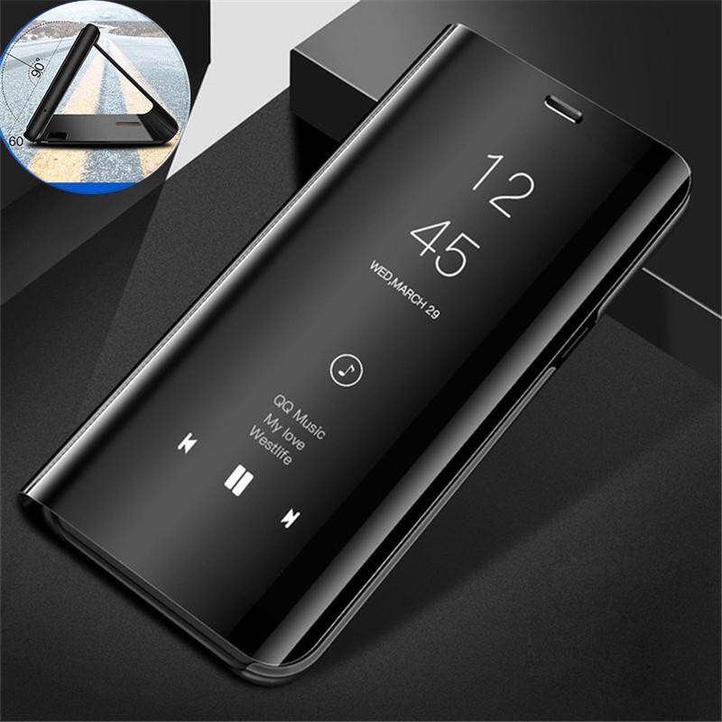 Clear View Mirror Case For Samsung Galaxy Note 8 / Note8 Leather Flip Stand Case Mobile Accessories Phone Cases Cover （Black）