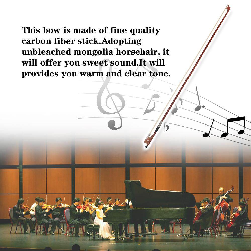 4/4 Size Black Carbon Fiber Violin Bow Rosewood Violin Bow Violin Parts Accessories