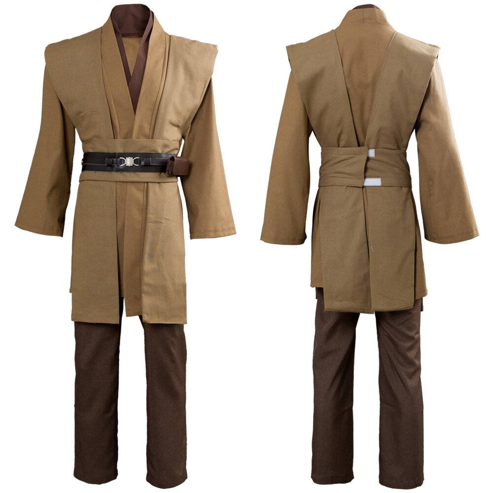 Jedi Knight Cosplay Costume White /Black/Brown Version No Cloak Halloween Carnival Uniform Simple Version