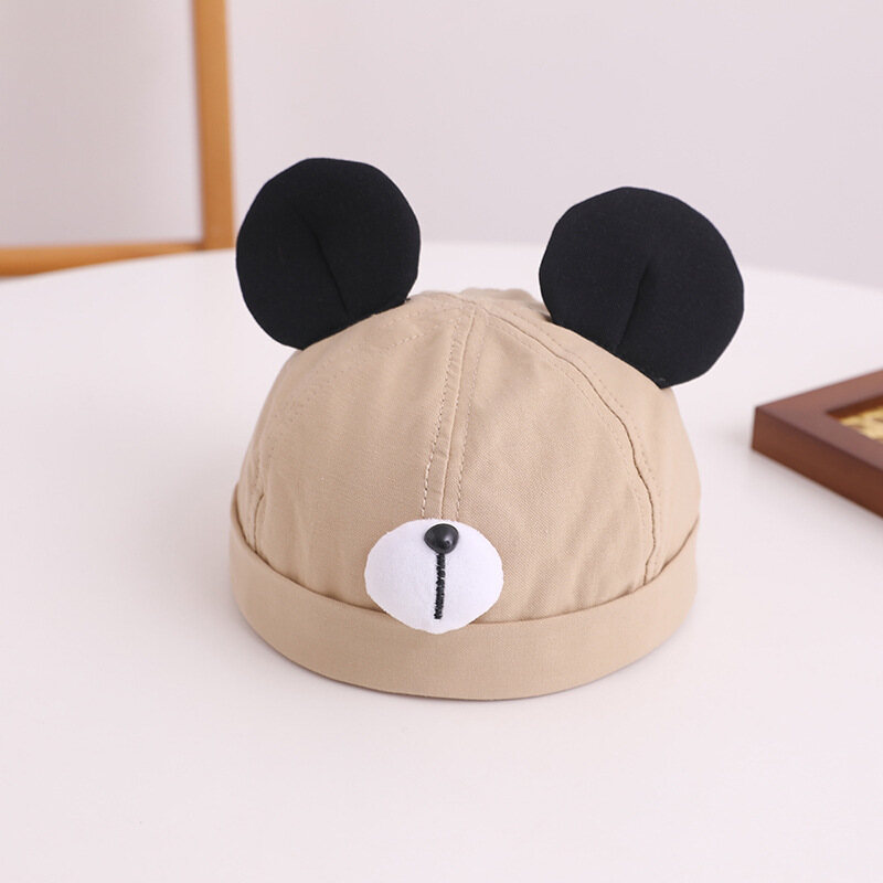 Cartoon Ears Baby Brimless Hat Cute Bear Beanie Hats for Girl Boy Spring Summer Infant Unisex Docker Sailor Biker Cap