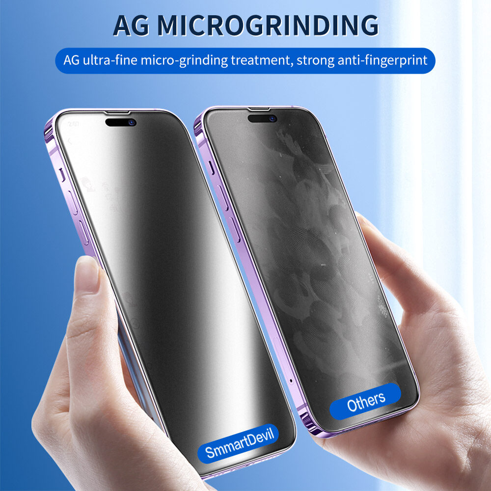 SmartDevil Matte Privacy Screen Protector For iPhone 14 Pro max iPhone 15 Pro Max iPhone 14 Pro iPhone 15 Plus iPhone 14 Plus 13 Pro max iPhone 16e Mobile Phone Full Coverage Tempered Glass Film Anti-peeping Anti-fingerprint