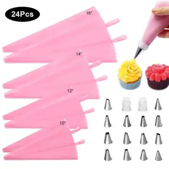 Guo 24 Pcs Set Decoration Nozzles Silicone Flower Bag Cake