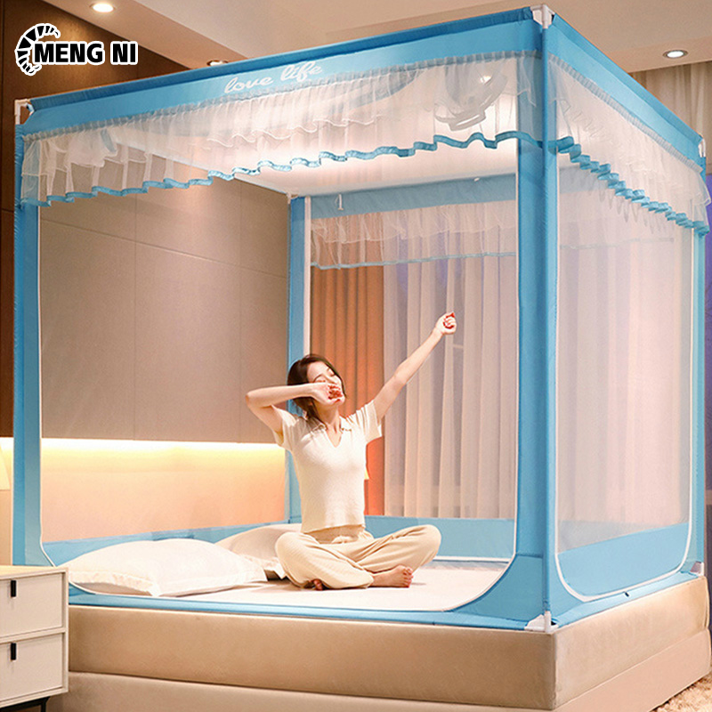 New mosquito net sitting on the bed type back to the bottom of the bed cover type sitting on the bed baby anti-fall zipper mosquito net
