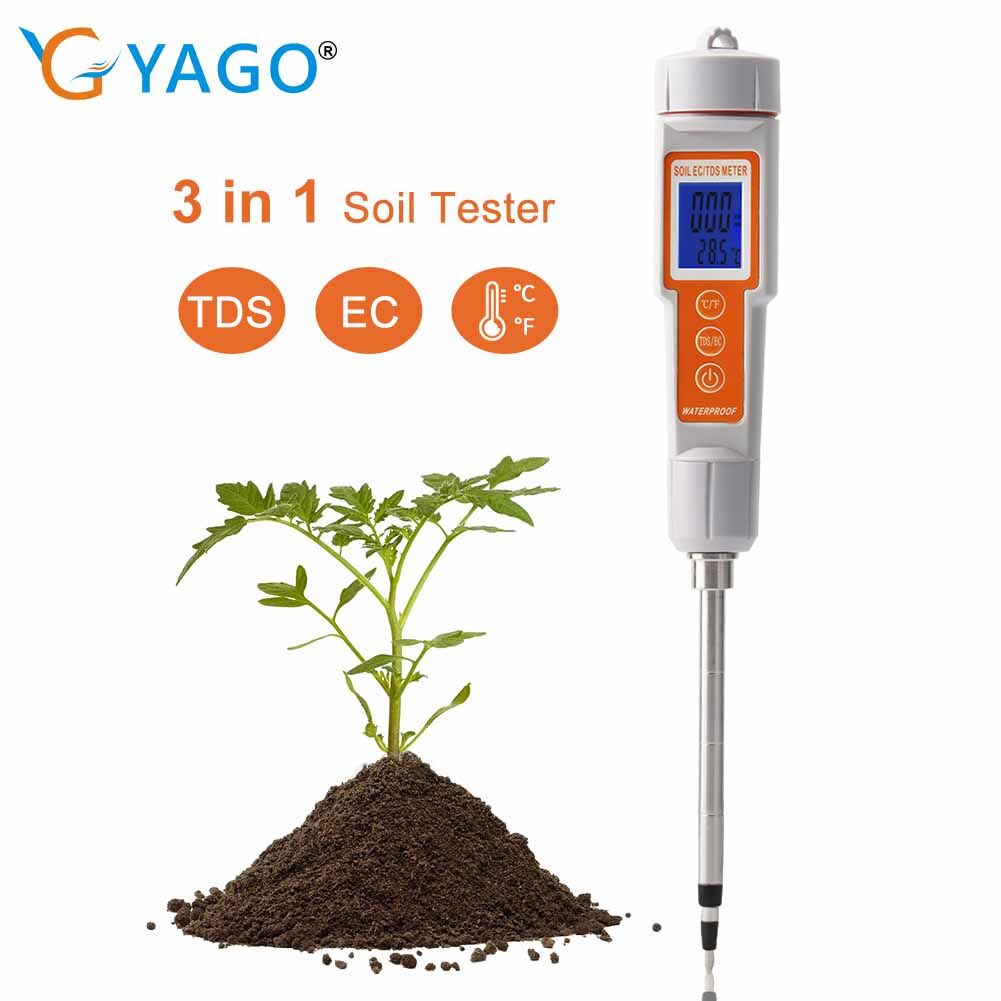RCYAGO Digital Soil Inspection Tool TDS/EC/Temp Soil meter EC Meter Soil TDS Meter temperature
