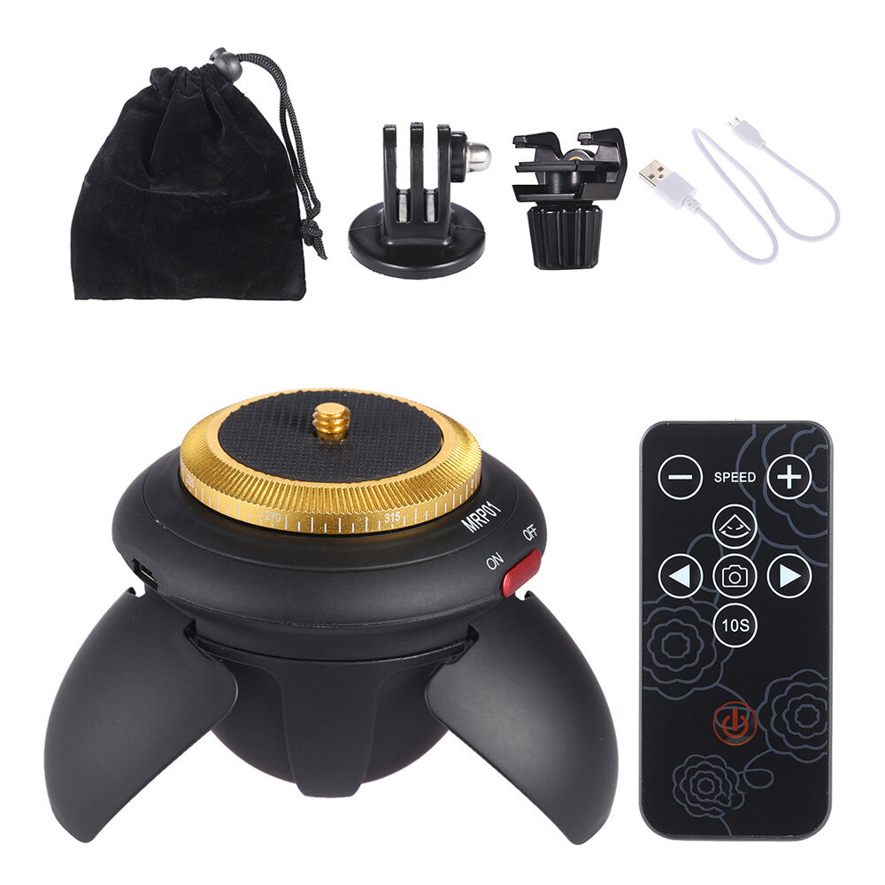 Đầu Chụp Toàn Cảnh Điện Tử Mini Đầu Chân Máy Tua Nhanh Thời Gian Xoay 360