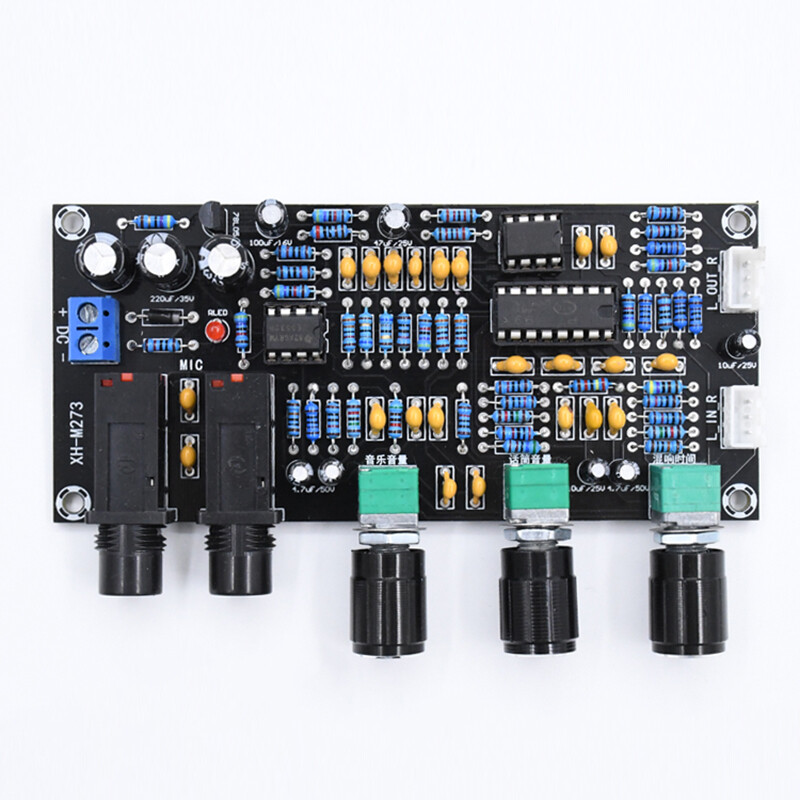 XH-M273 digital microphone power amplifier board reverberation karaoke reverberation power amplifier NE5532 preamplifier tone board