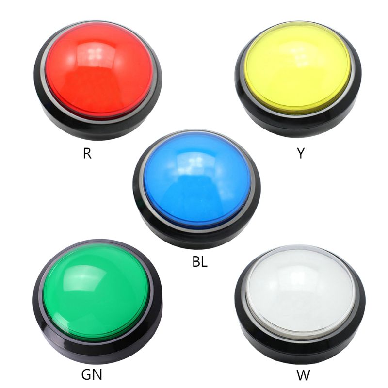 1 Cái Nút Ấn Tròn Lớn 100Mm, LED Với Microswitch, Dành Cho Máy Chơi Game Arcade Tự Làm
