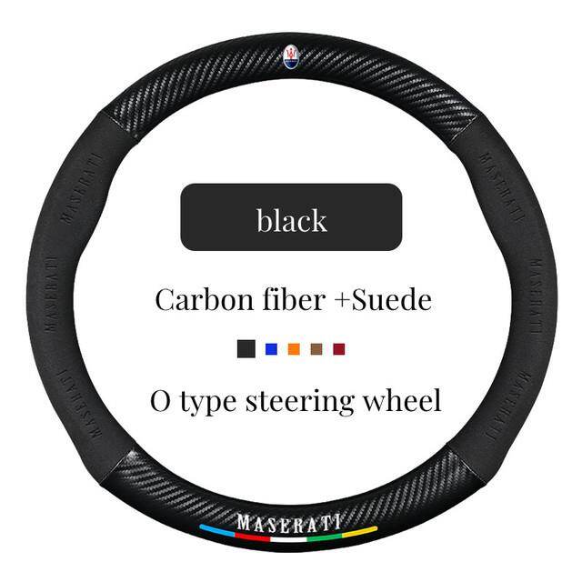 Carbon Fiber Steering Wheel Cover For Maserati Ghibli GranTurismo Quattroporte Levante GranCabrio Coupe MC20 Car Accessories