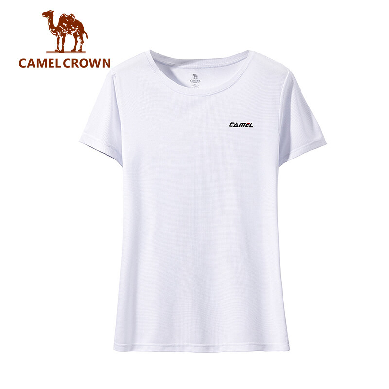 Áo thun CAMEL CROWN cho nữ, tay ngắn, cổ tròn