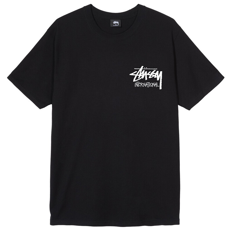 Stussy เสื้อแขนสั้นผู้ชาย,เสื้อผ้าฝ้ายหลวมเทรนด์สีขาวชุดคู่2019ใหม่