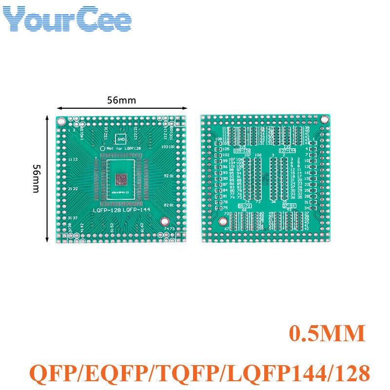 5pcs qfp eqfp tqfp lqfp144 lqfp128 smd turn dip ic adapter converter board 0.5mm pitch ic test transfer board