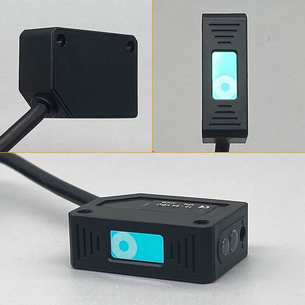 Cloweit Square Laser Sensor 35Cm Adjustable NPN PNP Mirror Lens Diffuse Optical Infrared Photo Cell Proximity Switches E3Z-LAS