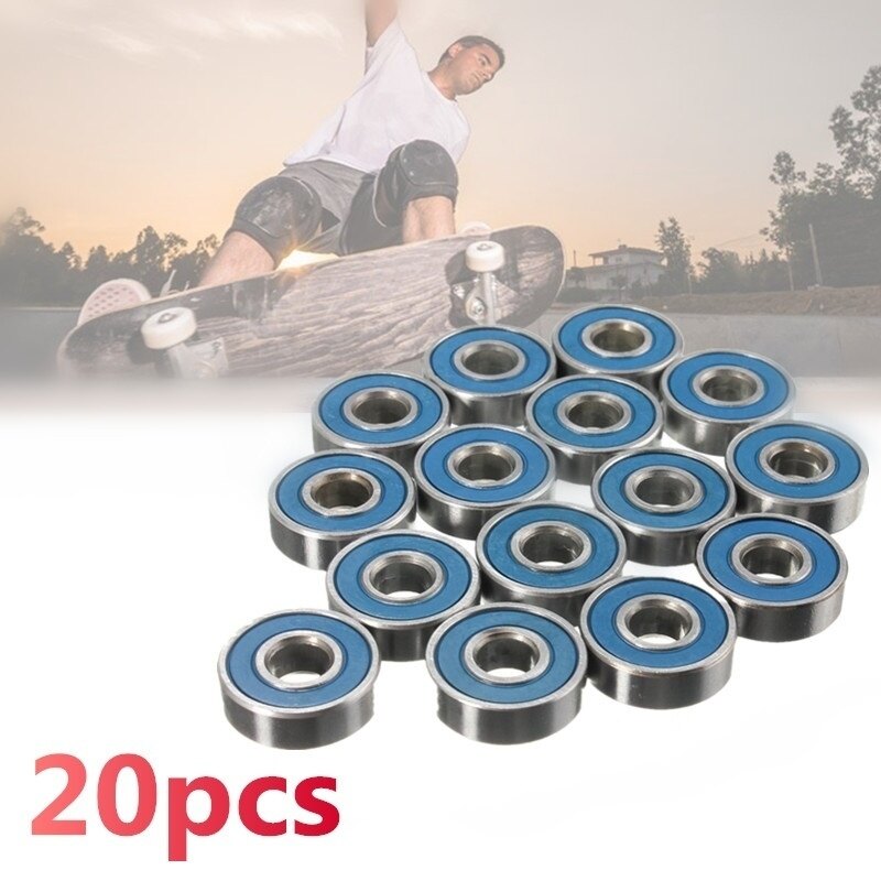 20pcs Durable Roller Skate Skateboard Ball Wheel Bearings ABEC-9 608 RS Bearings