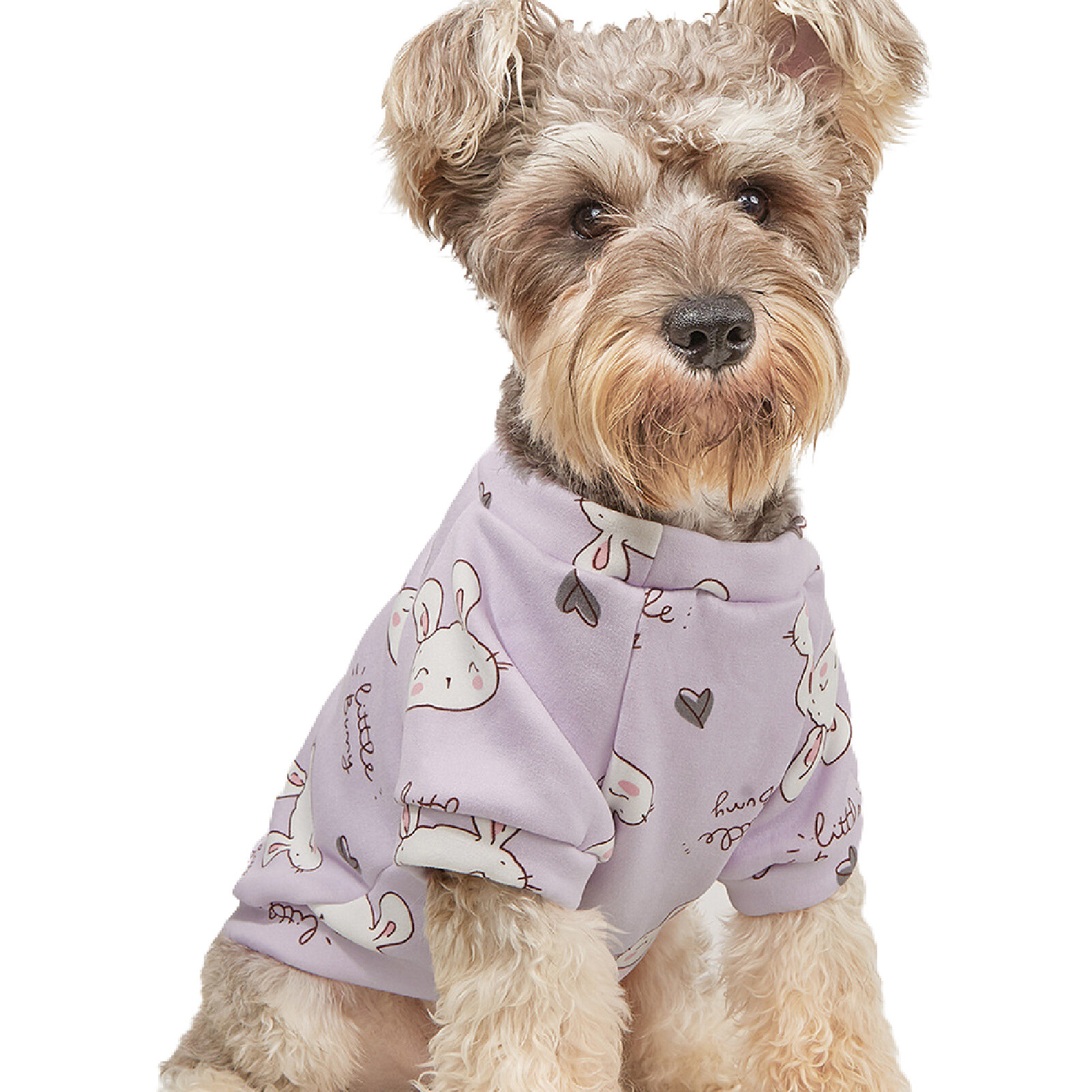 Huanhuang Rabbit Print Foreleg Dog Pullover Stretchy O-Neck Warm Pet Cats Clothes for Autumn Winter