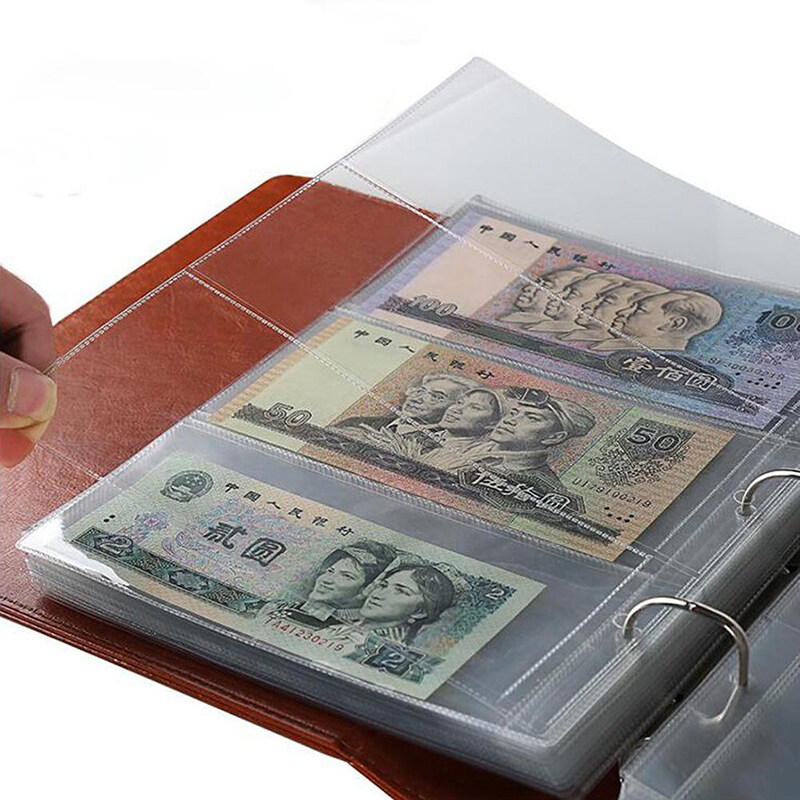 Paper Money Collection Holder Big Album Book Banknotes Load 120 Notes Bills New 