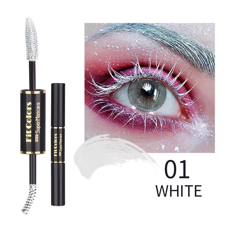 Fit Colors Colorful 2in1 4D Silk Fiber Lash Mascara Waterproof Silk Fiber Volume Double Lengthening Curling Eye Mascara Makeup