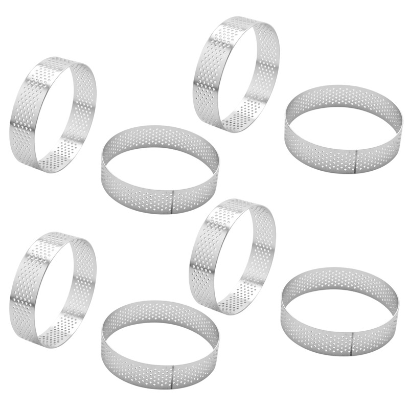 Circular Stainless Steel Porous Tart Ring Bottom Tower Pie Cake Mould