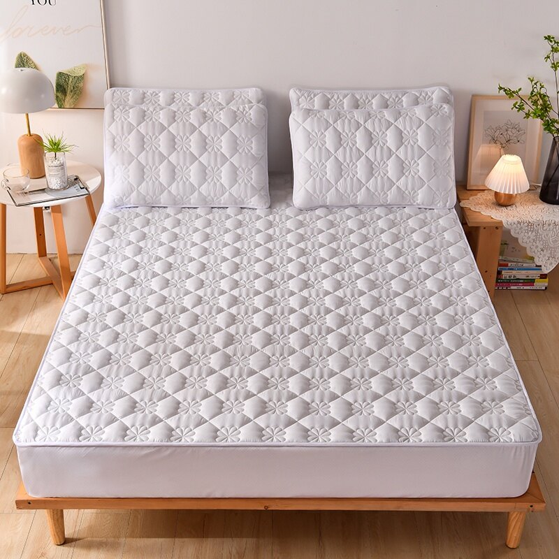 Thicker mattress cover, Cotton Quilted mattress protector,Mattress protector, fully enveloping sheets, Flower pattern design ,Multiple colors available ,Size : Single / Double / Queen / King / Super King