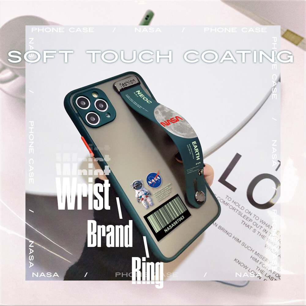 (With Wristband)Hontinga Casing Case For Samsung Galaxy Note10 Note 10 Plus Case Shockproof NASA Moon transparent Phone Case Soft Edge Lens Camera Protector Back Cover Casing Thin Hard Case For Boys For Girls