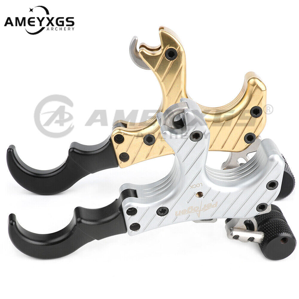 AMEYXGS Compound Bow Brass Release Aids Thumb Trigger 3 4 Finger Grip