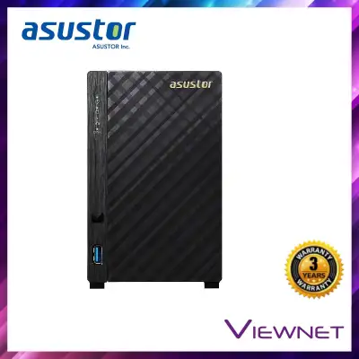 Asustor Enclosure 2-BAYS/Marvell Armada 385 DC 1.6GHz/512MB DDR3/1GBE LAN/EXPANDABLE-10U NAS (AS1002T V2)