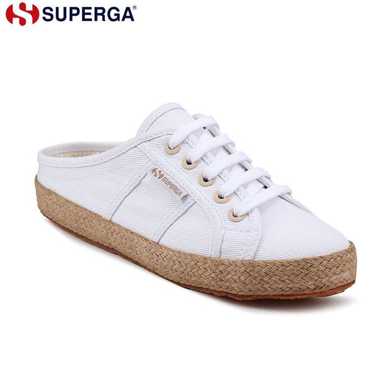 Superga 2402 Mule Cotdrillropew S1117Cw901 White Shoes | Lazada