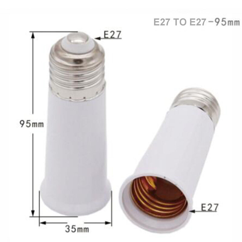 2 Chiếc Bộ Chuyển Đổi Bóng Đèn 65Mm 95Mm Bộ Chuyển Đổi Nối Dài E27 Sang E27 Đế Đèn LED Đầu Nối Chuyển Đổi Nối Dài Bóng Đèn CFL
