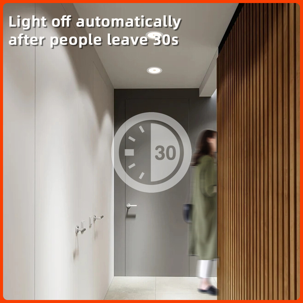 PIR Sensor Motion LED Downlight Night Light Recessed Ceiling Spot Lamp 9W 12W Radar Sensor Downlight Auto On/Off Lighting Bathroom Kitchen Home