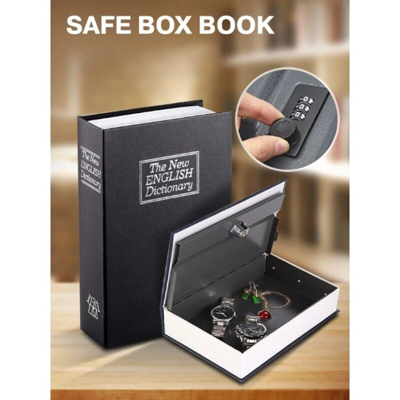 ✈۞ Anti Thief Metal Diversion Dictionary Book Safe Lock Box Buku Peti Selamat