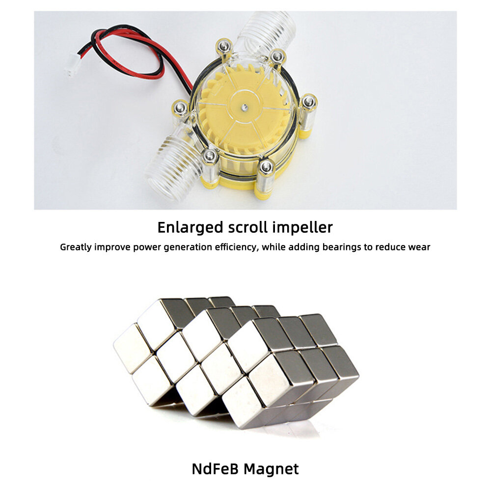 Original Aideepen DC 5V/12V/80V Micro Hydro Generator DC Water Flow Generator Turbine Generator Hydroelectric Tap Water Flow Hydraulic DIY