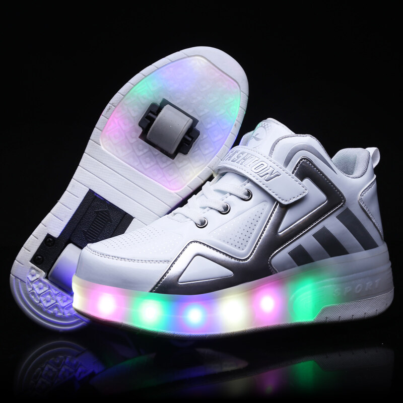 Mua Double Roller Shoes LED Light Up Retractable Skate Shoes for Girls Boys Kids with Wheels