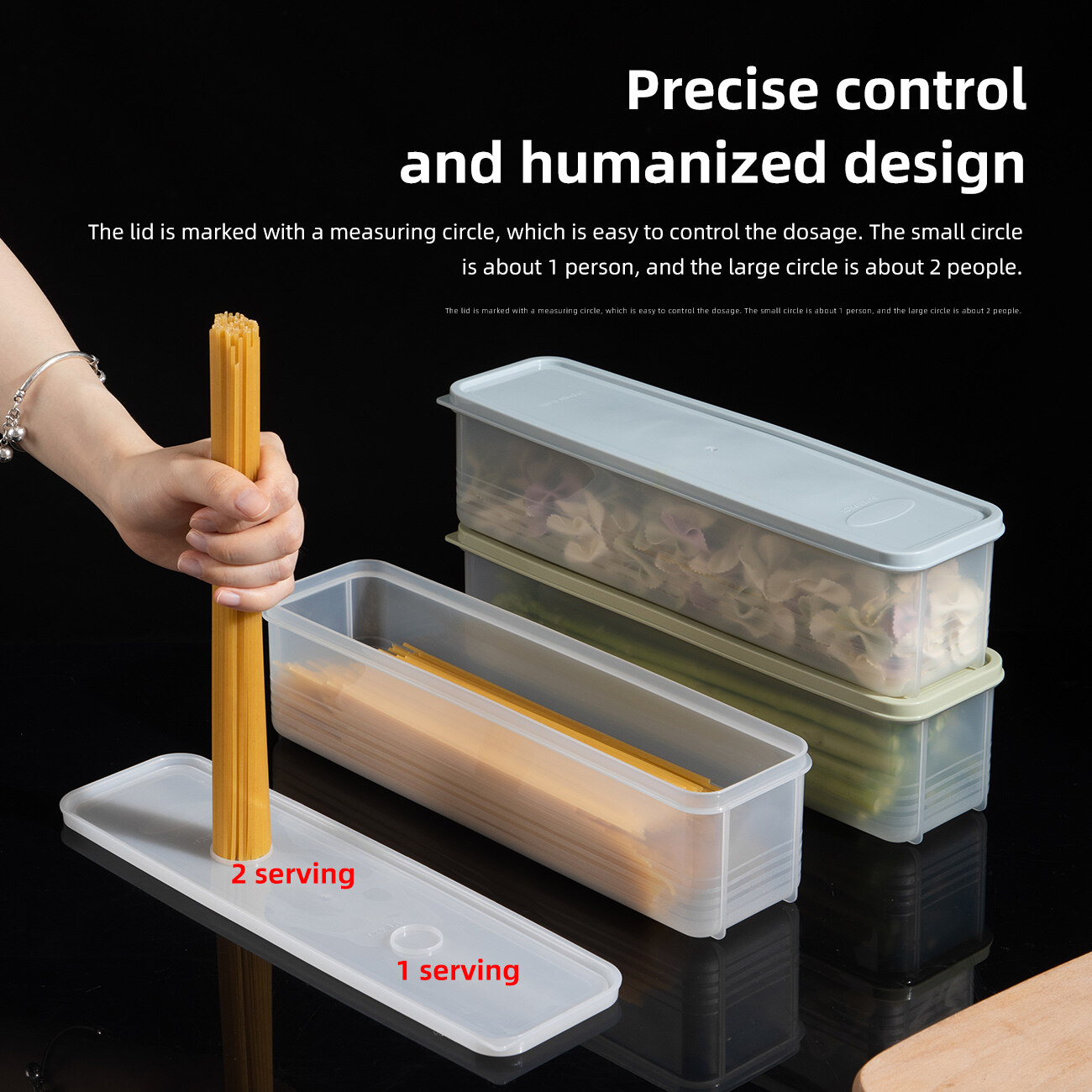 [CNMF Refrigerator Kitchen Food Grade Sealed Multigrain Noodle Fresh-keeping Box with Cover,Cnmf set of 1 Vietnamese plastic food container,]