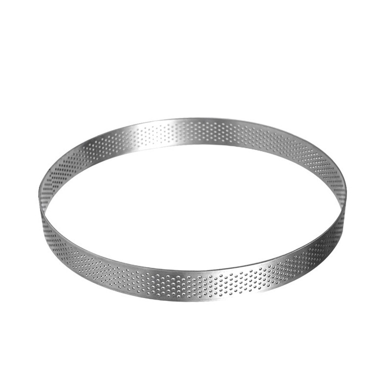 Vòng Mousse Đục Lỗ Khuôn Bánh Bằng Thép Không Gỉ Dụng Cụ Làm Bánh Tròn Khuôn Trang Trí Phụ Kiện Nhà Bếp 9 Kích Cỡ Chọn