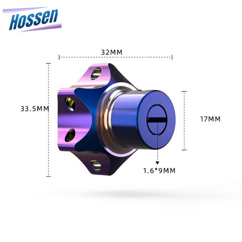 Hossen General CNC Modified Burnt Titanium Key Head Racing Boat Hexagonal Burnt Titanium Key Head Key Chain