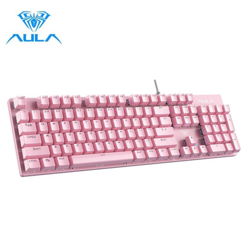AULA S2022 Wired Gaming Keyboard Multi-Colorful Mechanical Backlight 104 Keys Anti-ghosting Blue Switch for PC Gamer E-sports games Desktop Computer Laptop Singapore