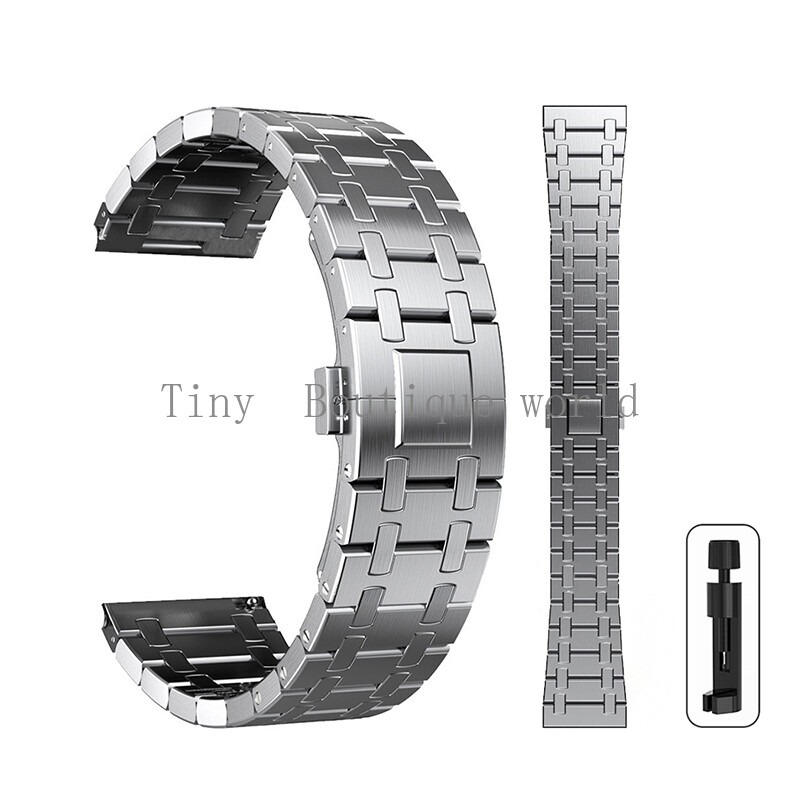22mm 20mm ap stainless steel strap for samsung watch 3 41mm 45mm samsung galaxy watch active/active 2 44mm 40mm gear s2 classic gear s3 for huawei watch / amazfit bip band bracelet with tool galaxy 42mm 46mm