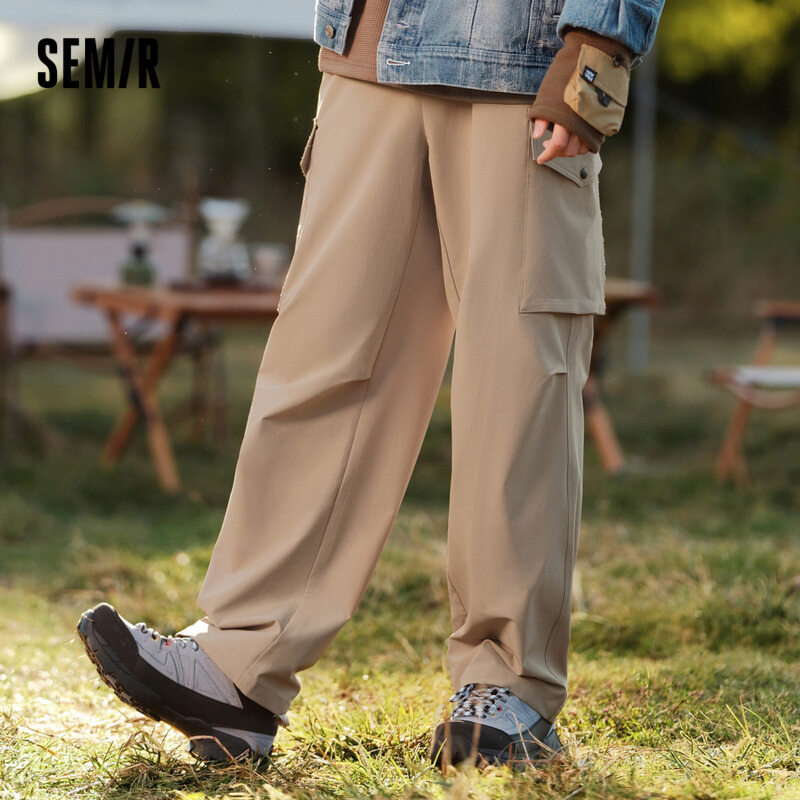 Semir Casual Pants Men 2024 Spring New Simple Solid Color Loose Straight Pants Fashion Cargo Pants