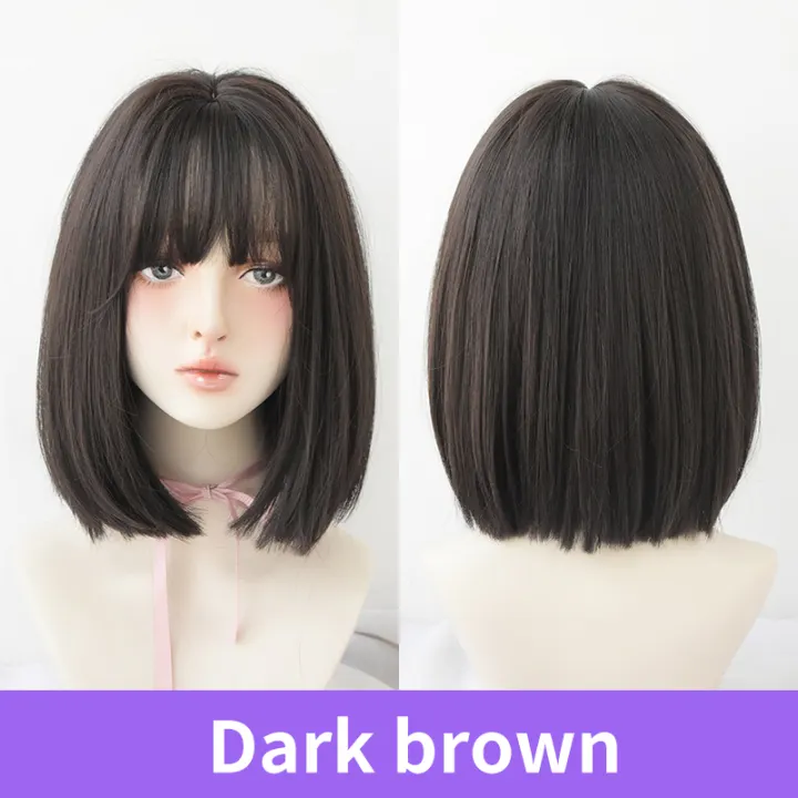 blue wig short