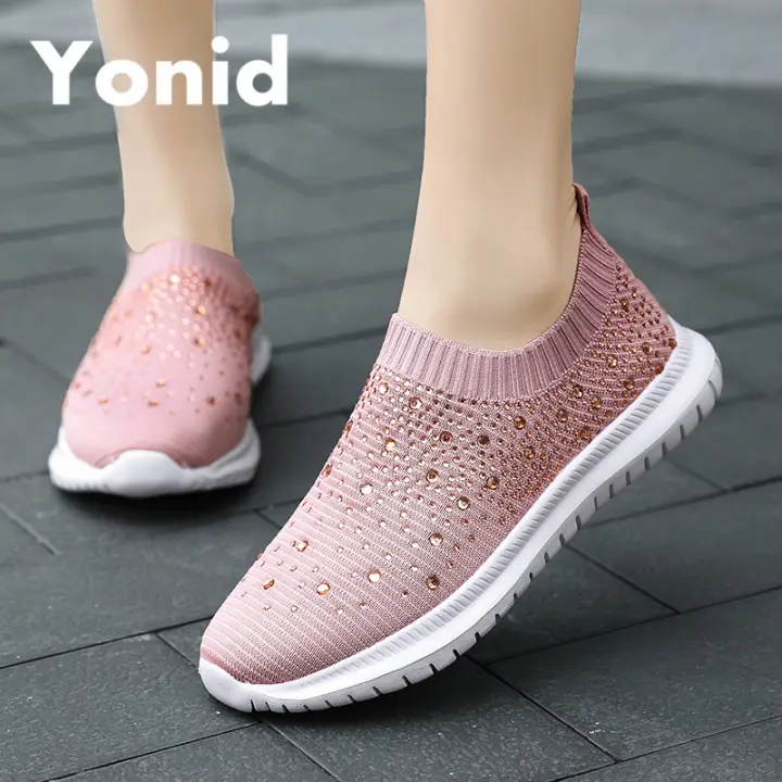rhinestone sock sneakers