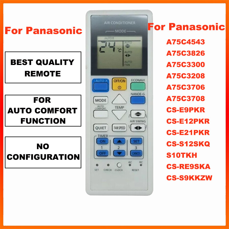 New for panasonic air conditioner ac remote control a75c4543 a75c3826 cwa75c4762 cs-e9pkr cs-e12pkr cs-e21pkr s10tkh cs-s12skq cs-s9kkzw cs-re9ska