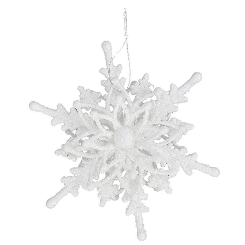 12cm 3D Ice White Snowflake Hanging Ornaments Christmas Tree Decoration