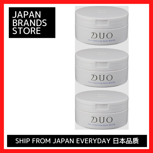 DUO The Cleansing Balm White a 90g x 3 pieces Makeup Remover [Natural Clay Ghassoul x Bright Care] For Clear Skin <Uneven Skin Color Aging> Eyelashes OK W No need to wash your face Shipped from 
