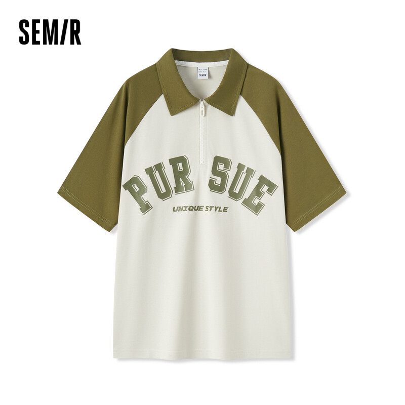 Semir Polo Shirt Men 2024 Summer New Fashion Color Contrast With Short Sleeve Rotator Cuff Shirt Retro Preppy Style